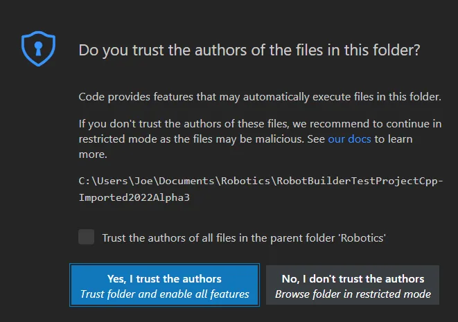 Open Project Prompt