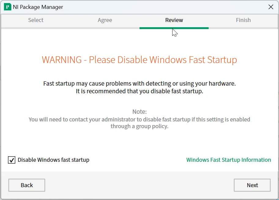 Disable Fast Startup
